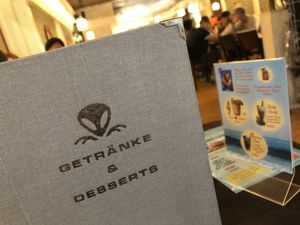 table at Space Burger in Dusseldorf