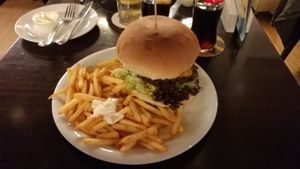 Ganga May, with menu option, Dec 2018 at Space Burger in Dusseldorf