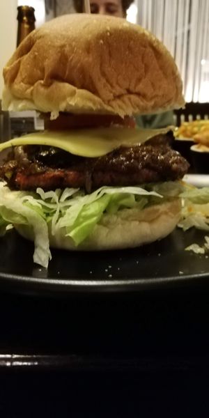 Nuu-burger with beyond meat patty at Space Burger in Dusseldorf