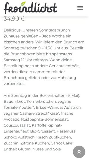 Brunchbox - Inhalt vom 09.05.21 at Froindlichst - Winterhude in Hamburg