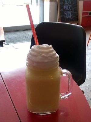 Mango and coconut shake at True Coffeehouse in Newcastle Upon Tyne