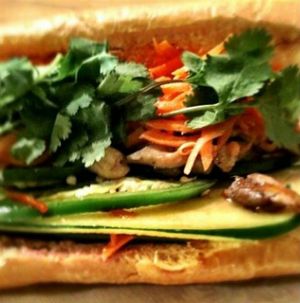 bahn mi sandwich at Rush Hour Station in Bloomington
