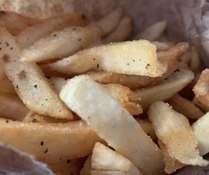 French fries! at Rush Hour Station in Bloomington