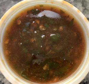 Fire engine sauce!! at Rush Hour Station in Bloomington