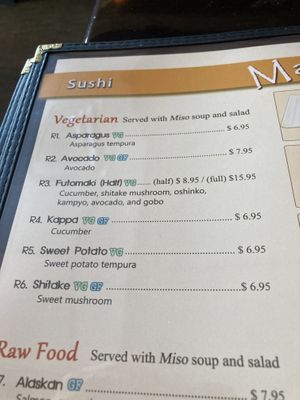 Vegan sushi   at Ami in Bloomington