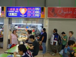 customers queuing to order their food at Zhai 斋 - Bedok Interchange in East Singapore