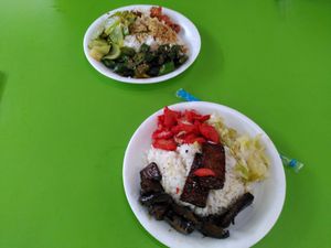 Rice with options at Zhai 斋 - Bedok Interchange in East Singapore