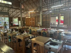 The set up  at Thai Farm Cooking School in Chiang Mai