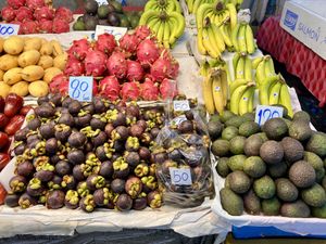 Fruit at Raumchok market   at Thai Farm Cooking School in Chiang Mai