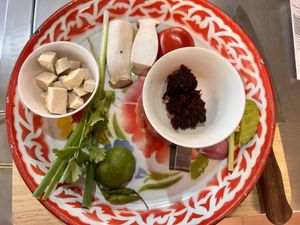 Ingredients for cooking   at Thai Farm Cooking School in Chiang Mai