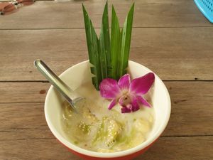 Coconut banana at Thai Farm Cooking School in Chiang Mai