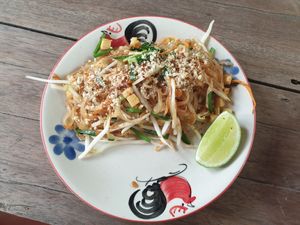Pad thai at Thai Farm Cooking School in Chiang Mai