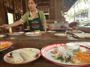 Fah- brilliant teacher at Thai Farm Cooking School in Chiang Mai