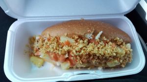 Vegan Colombian yum!! at Simon's Hot Dogs in Scottsdale