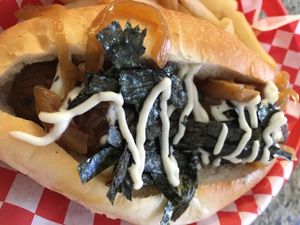 Tokyo Madness vegan hot dog at Simon's Hot Dogs in Scottsdale