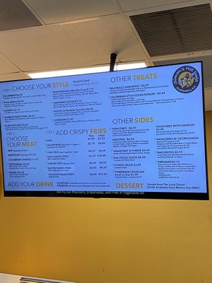 Menu  at Simon's Hot Dogs in Scottsdale