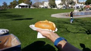 At The Arizona Vegetarian Food Festival  at Simon's Hot Dogs in Scottsdale