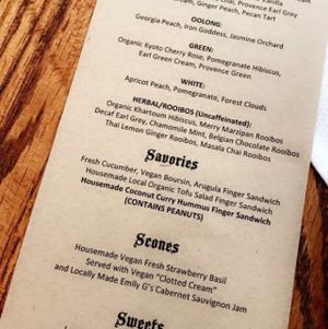 Vegan tea party at Tipple and Rose Tea Parlor and Apothecary in Atlanta