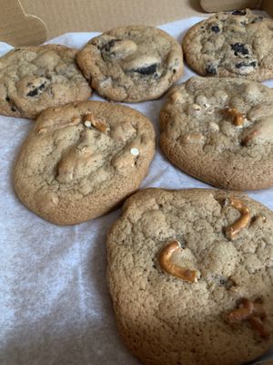 Vegan sugar cookies with pretzels and Oreos 😋  at Baked of Bloomington in Bloomington