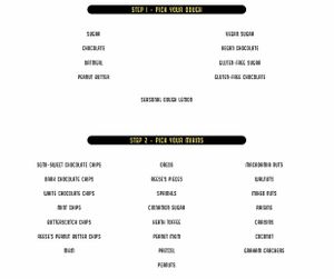 Menu! Several vegan cookie options... at Baked of Bloomington in Bloomington