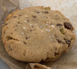 Salted pistachio chip cookie at Hopscotch Coffee in Bloomington