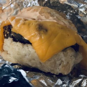 Breakfast sandwich!! at Hopscotch Coffee in Bloomington