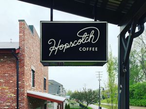 Nothing better on a rainy day... at Hopscotch Coffee in Bloomington