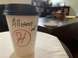 Oat milk!! at Hopscotch Coffee in Bloomington