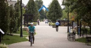 Located on the B-Line Trail at Hopscotch Coffee in Bloomington