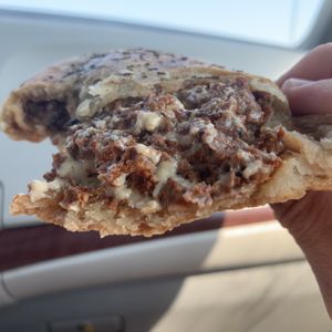 Pizza hand pie. Vegan and delicious! at Hopscotch Coffee in Bloomington