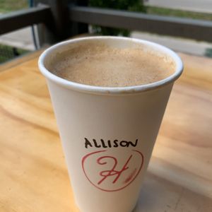 Dirty chai! at Hopscotch Coffee in Bloomington