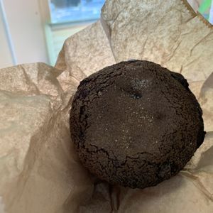 Chocolate muffin at Hopscotch Coffee in Bloomington