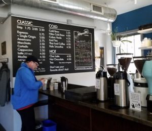 Inside at Hopscotch Coffee in Bloomington