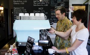 Friendly staff  at Hopscotch Coffee in Bloomington