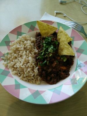 brown rise with beans/lentils  at Against the Grain in Lyon