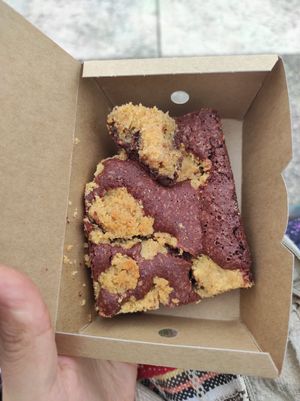 Chocolate and peanut butter brownie at Against the Grain in Lyon