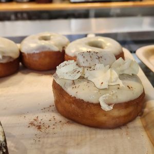 Donut selection at Against the Grain in Lyon