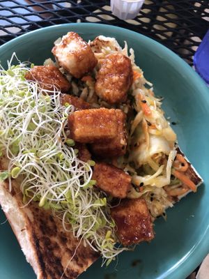 BBQ tofu sandwich... so good 😋 at Home Grown in Asheville