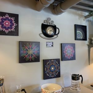 Artwork inside at Soma in Bloomington