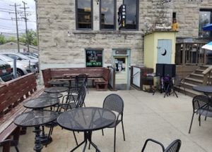 Outdoor seating at Soma in Bloomington