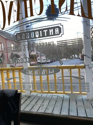 Nice street view from tables near the windows   at Last Chance Antiques & Cheese Cafe in Tannersville
