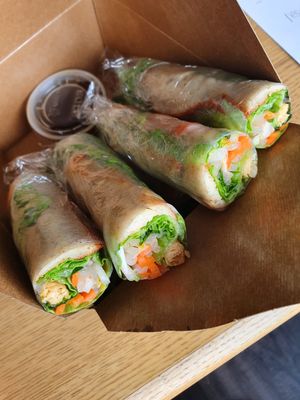 Spring roll at Dharma Garden Veggie Deli in Vancouver