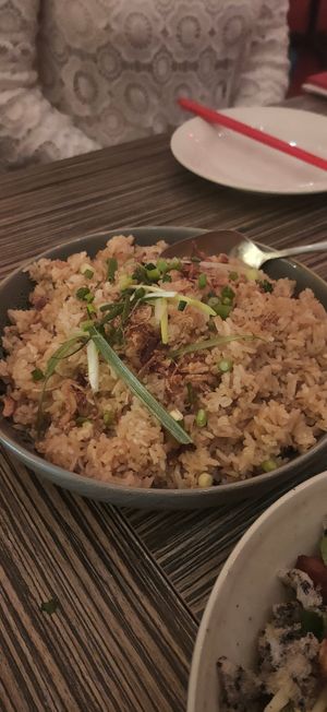 Garlic friend rice without egg at Bay Hong in Darlinghurst