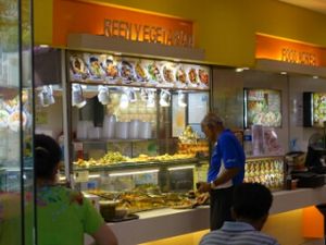 food stall at Ba Xian Vegetarian in Central Singapore