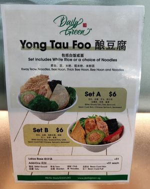 Yong Tau Foo sets - newly added from mid-Sep 2023 at Daily Green 吉祥素 - Aljunied in Central Singapore