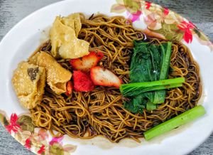Wanton noodles at Bao Xiang Vegetarian in Kulai