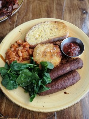 Vegan Big Breakfast (without tomato) at Bach on Breakwater in New Plymouth