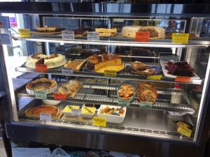 vegan options in food cabinet  at Bach on Breakwater in New Plymouth