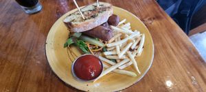 Vegan sausage at Bach on Breakwater in New Plymouth