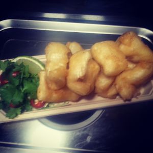Our beer battered salt n pepper squid. at Woking Amazing in Northcote